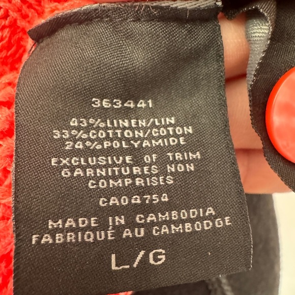 Kenneth Cole Linen Cotton Blend Cardigan Coral - Picture 9 of 10